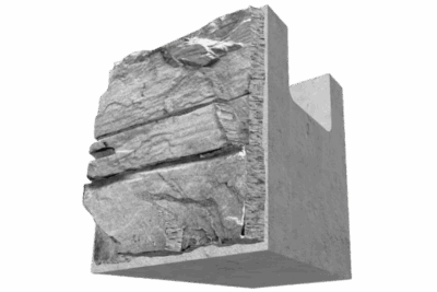 Magnum Stone Half-Wide Base Block Pewter Retaining Wall
