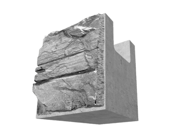 Magnum Stone Half-Wide Base Block Pewter Retaining Wall