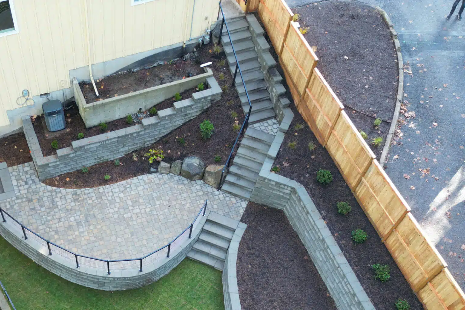 Murata Step Block Pewter Overhead Shot Grass and Fence