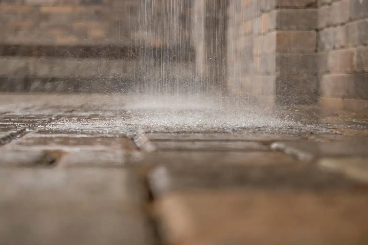 Camino Ecogreen Cambridge Color permeable Paver water falling on it