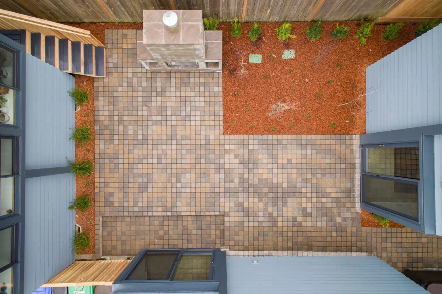 Camino Ecogreen Jamestown Color Paver aerial view